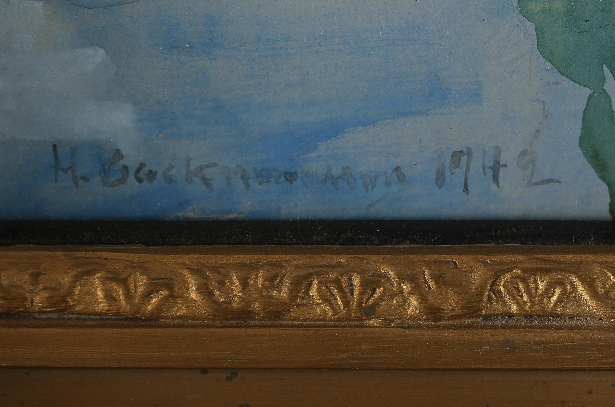 HUGO BACKMANSSON, akvarell, signerad 1942.