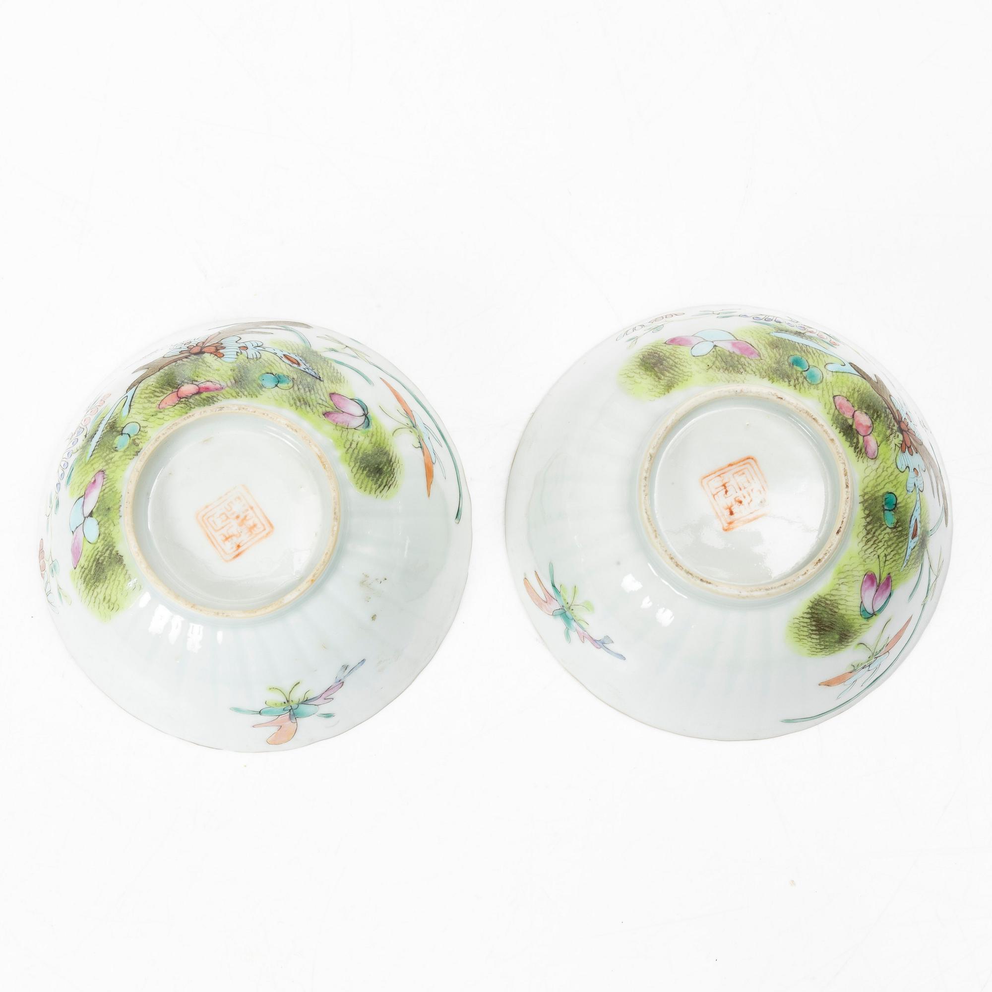 Parti, porslin, nio delar. Kina, 1900-tal.