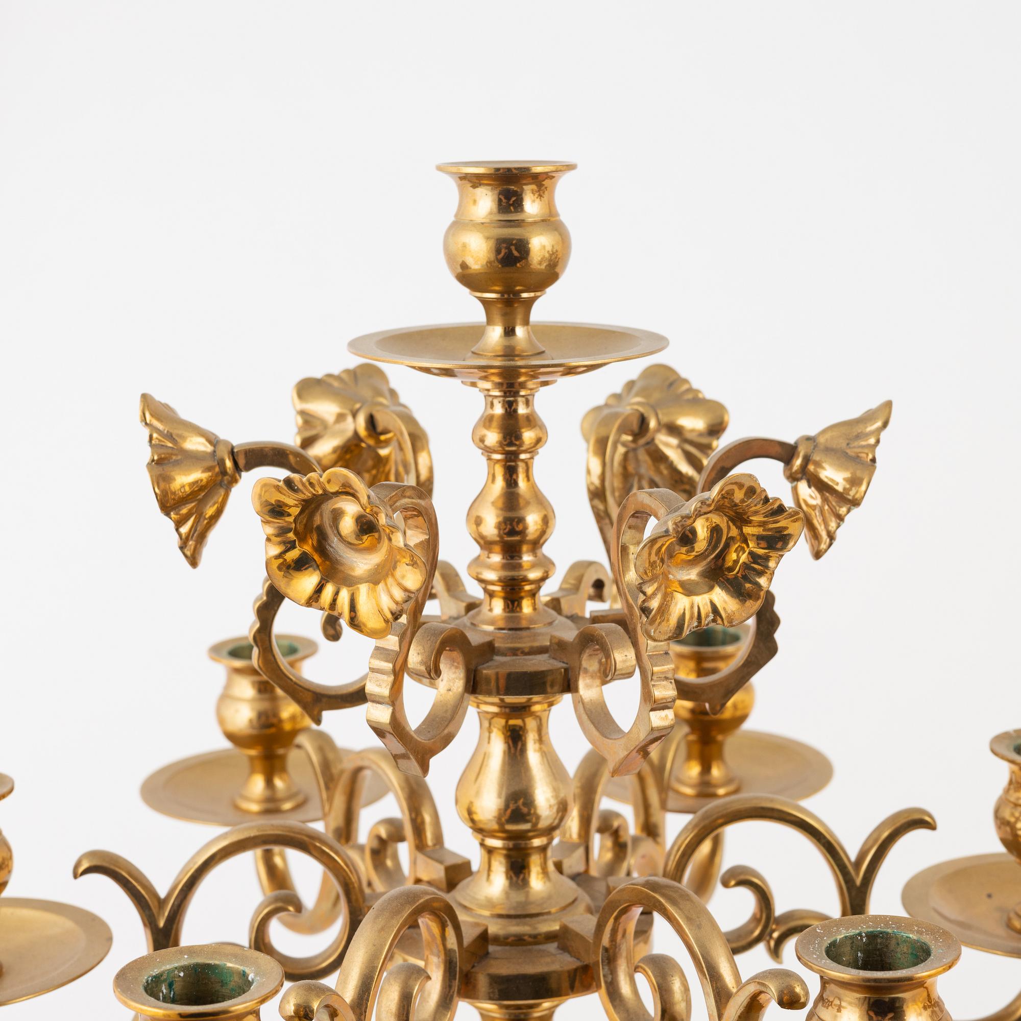 Kandelabrar, ett par, Gusums Bruk, 1900-talets första hälft.