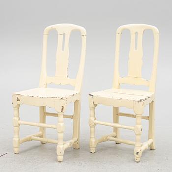 Chairs, 6 pcs, circa 1800, marked NB and OLS.