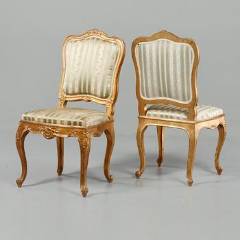 SALONGSGRUPP, 6 delar, rokokostil, 1900-talets mitt.