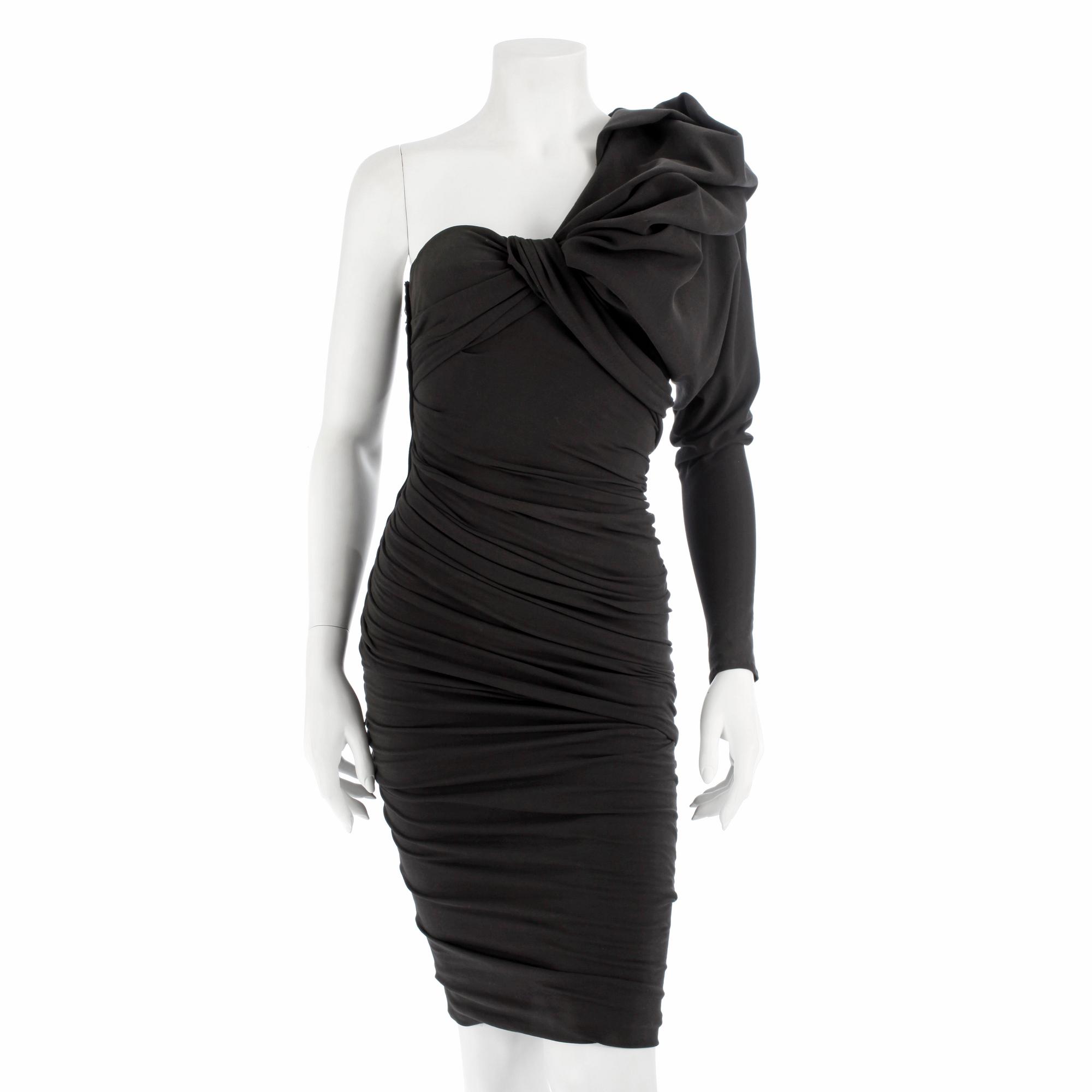 DRESS, Lanvin, a grey one shoulder dress.