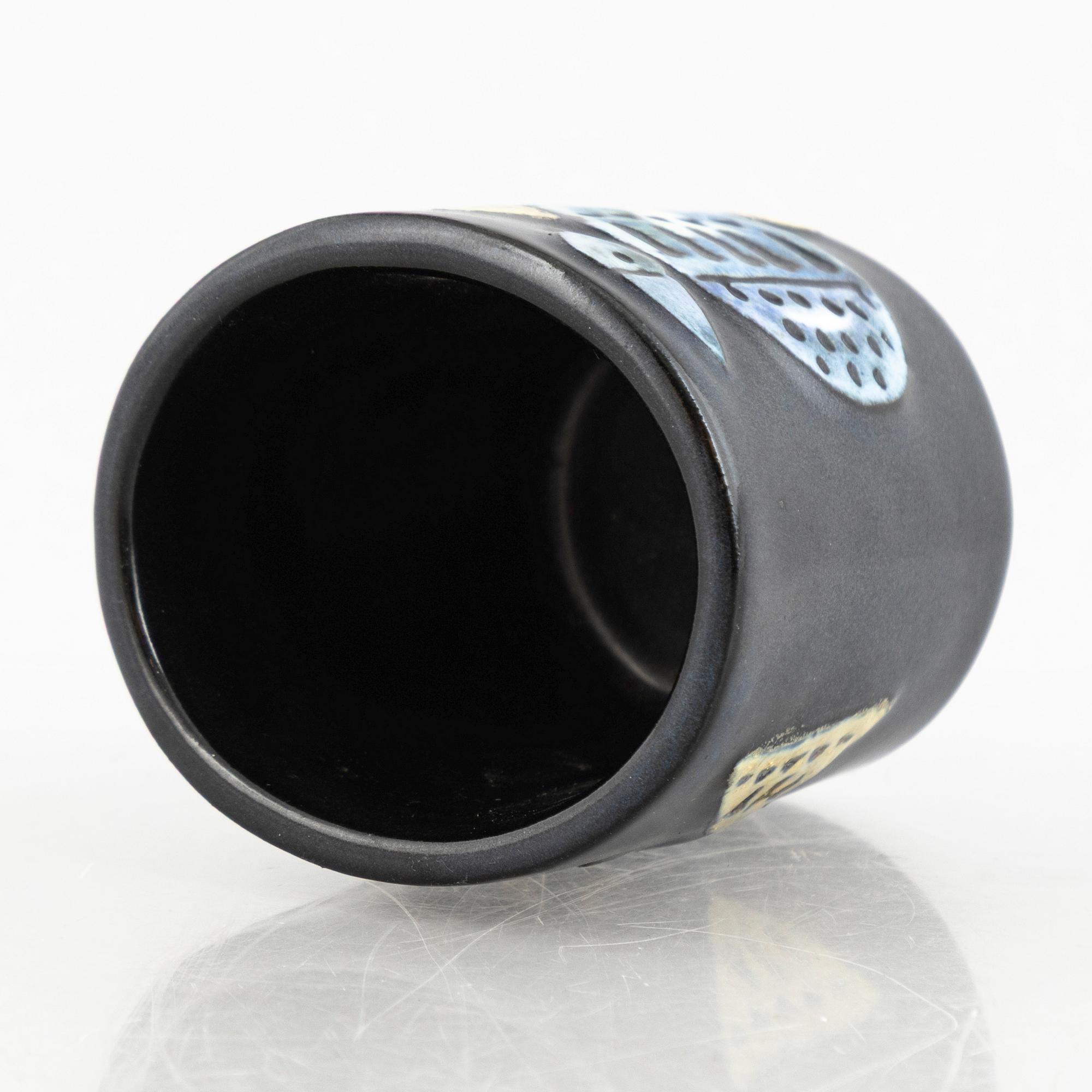 Lisa Larson, vaser, 4 st och fat, 2 st, stengods, ur serien "Varieté", Gustavsberg.