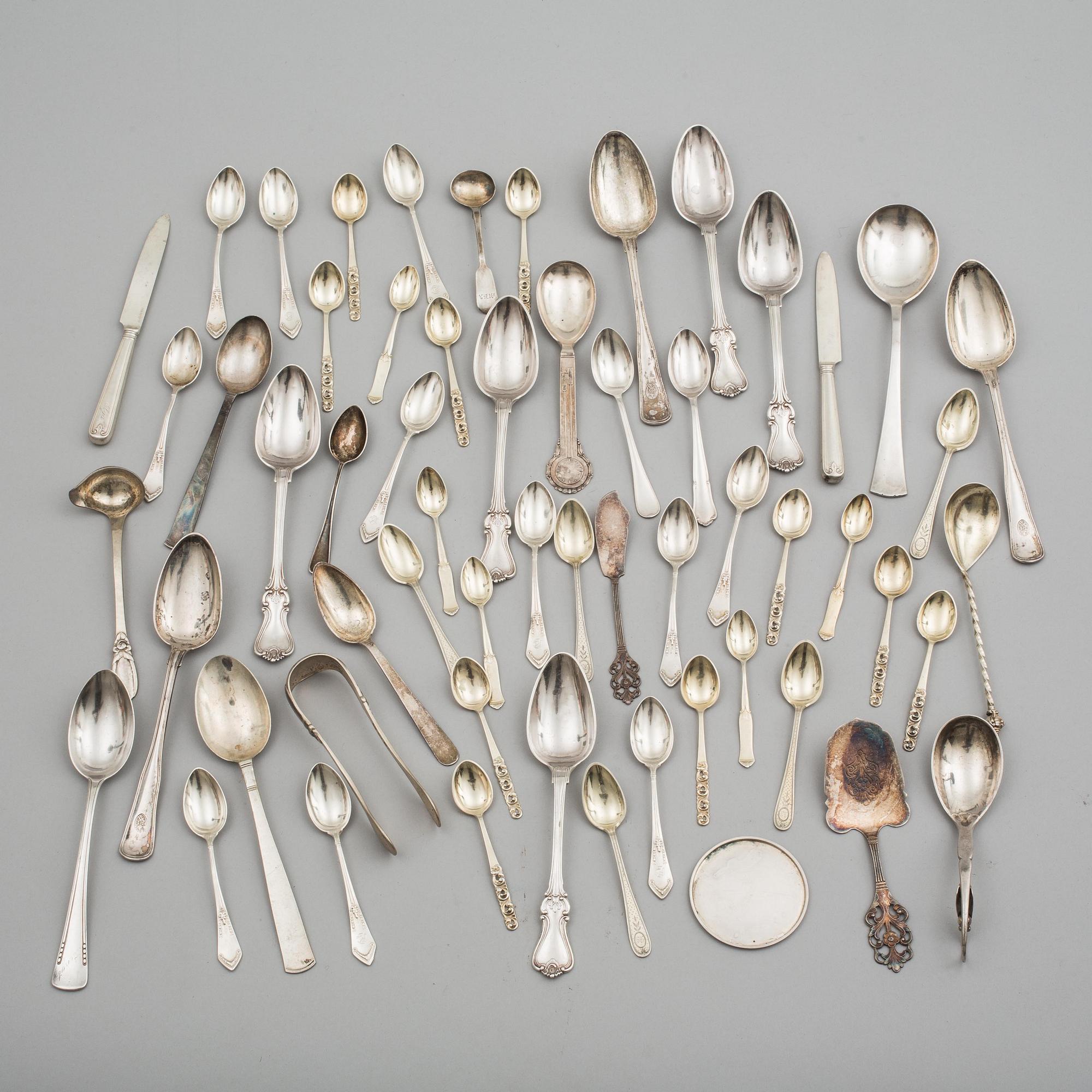 PARTI BESTICK, silver. 1900-tal. Total vikt ca 1100 gram.