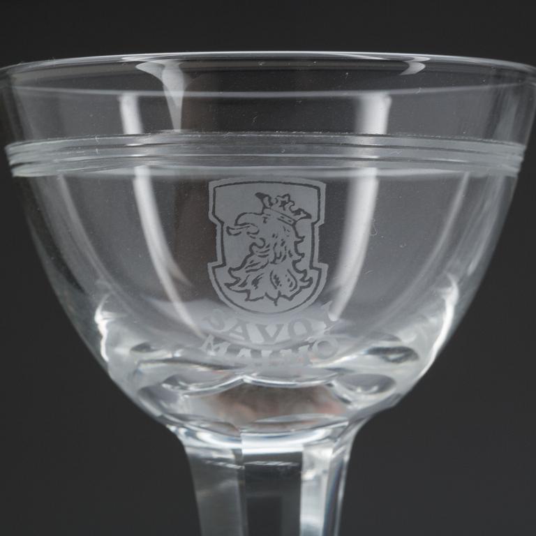 GLAS PÅ FOT, 12 st, glas. Hotell Savoy, Malmö.