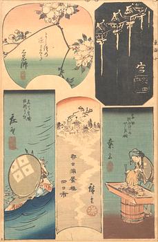 Utagawa Hiroshige I, färgträsnitt, Japan, först utgivet 1848-9.