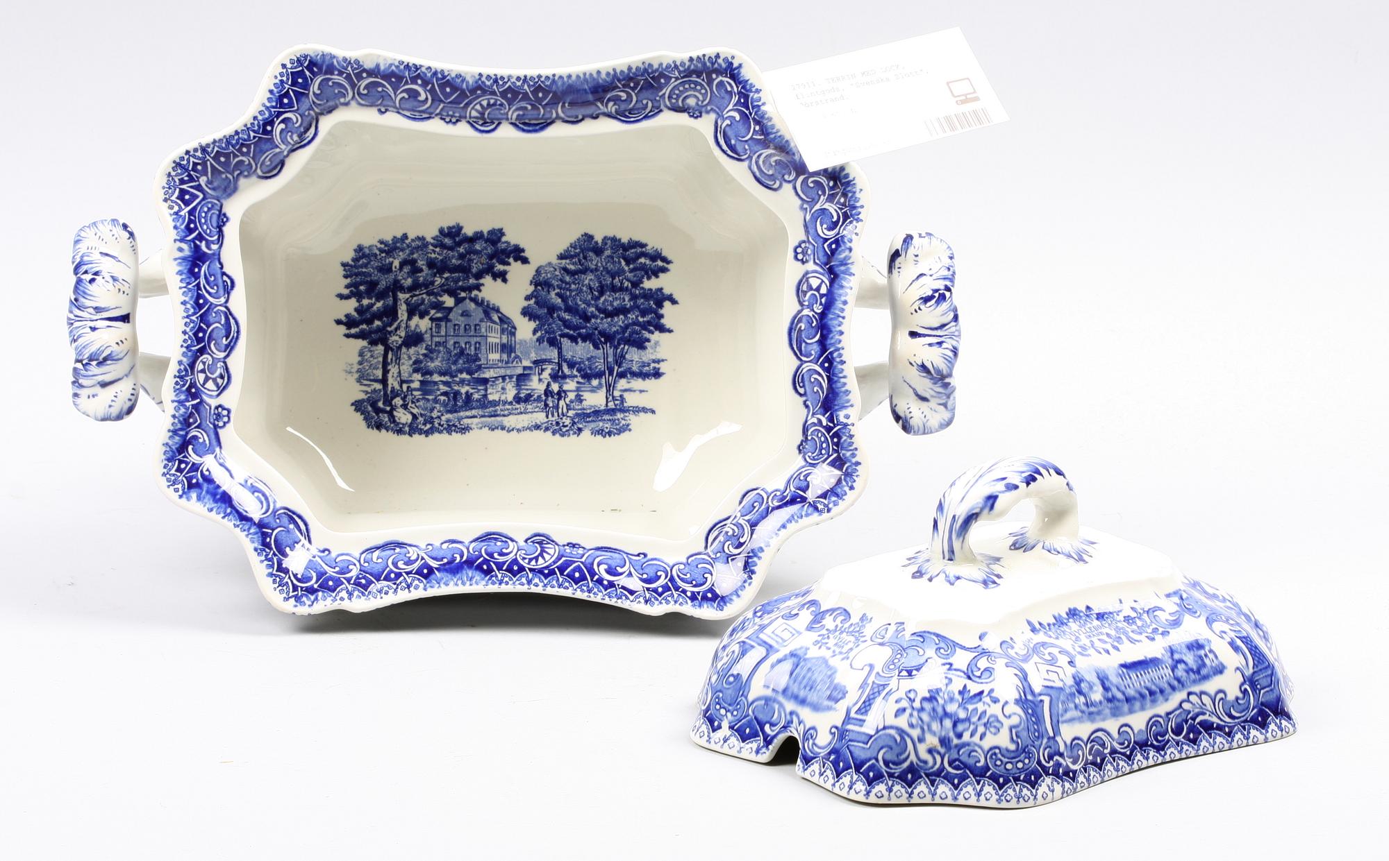 TERRIN MED LOCK,  flintgods, "Svenska Slott", Rörstrand.