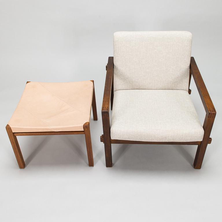 Reino Ruokolainen, sofa and armchair, "Tupa" (Cottage) and stool from the H-model, for Haimi, 1960s.