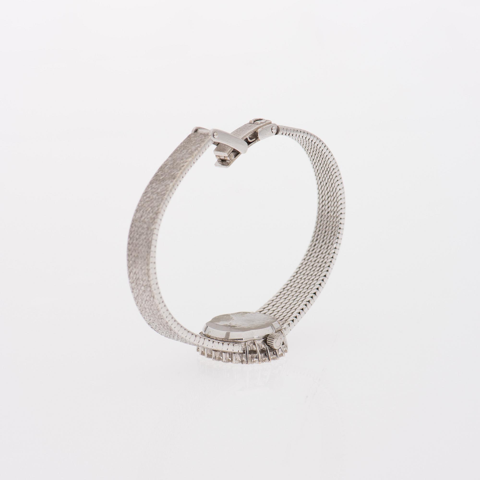 ARMBANDSUR, Omega de Ville, 18K vitguld, briljantslipade diamanter.