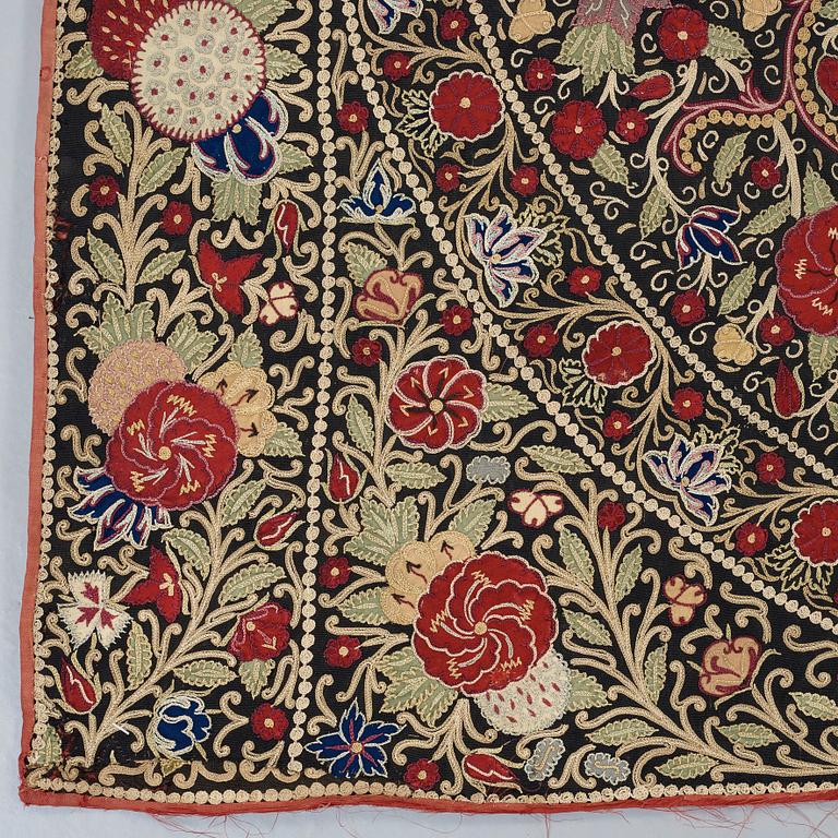 EMBROIDERY. Antique Rascht Embroidery. Persia (Iran). 204 x 109 cm.