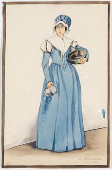 ELSA ÖRTENBLAD, 13 water colours, signed, 1920´s.