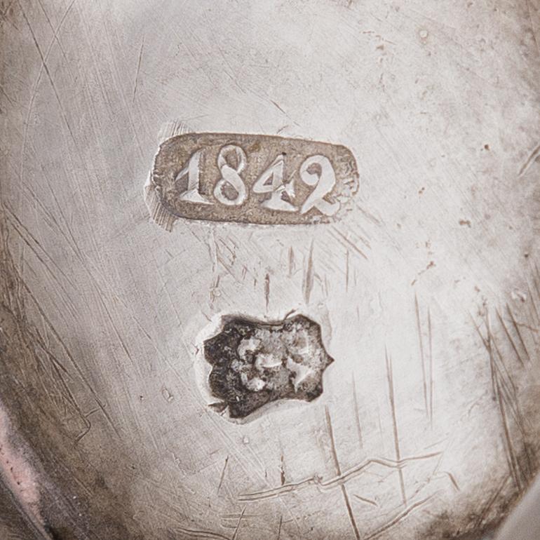 A 19th-century silver sugar bowl, maker's marks of Vincenzo Cachia di Michele, Malta 1842.