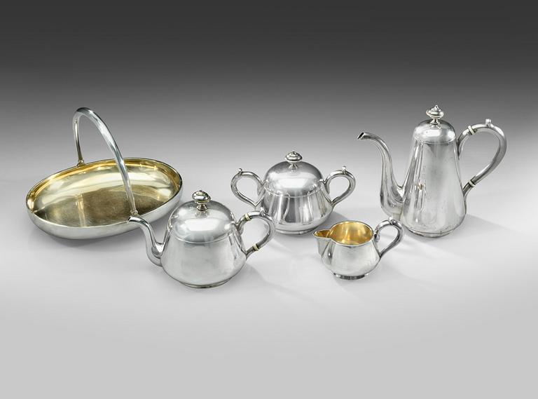KAFFE- OCH TESERVIS, 5 DELAR.