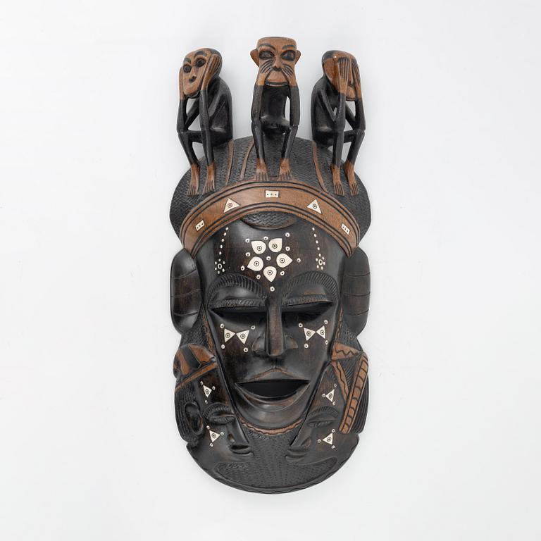 A wooden mask, Gambia, 21st Century.