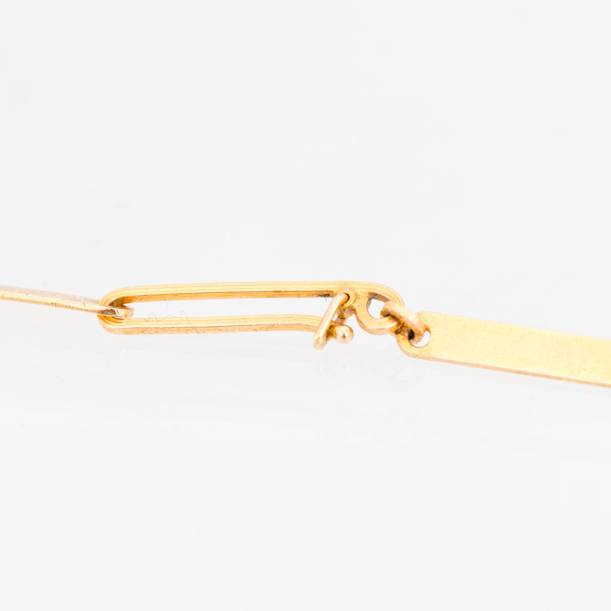 BJÖRN WECKSTRÖM, kaulakoru "Janus", 14K kultaa, vuorikristalli, savukvartsi. Lapponia 1965.