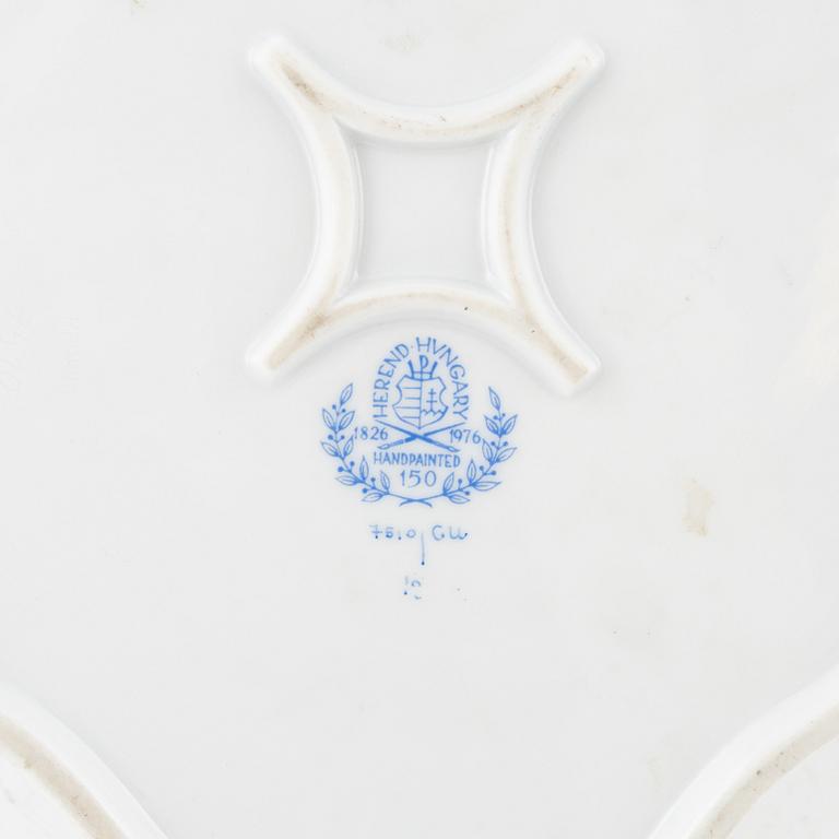 Bricka samt lockurnor, 2 st, porslin, Herend, Ungern, 1976.