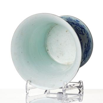 A blue and white ’Western Chamber’ brush pot, Bitong, Qing dynasty, early Kangxi (1662-1722).