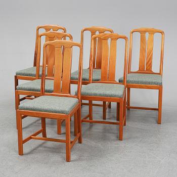CARL MALMSTEN, six 'Ambassadör' walnut chairs.
