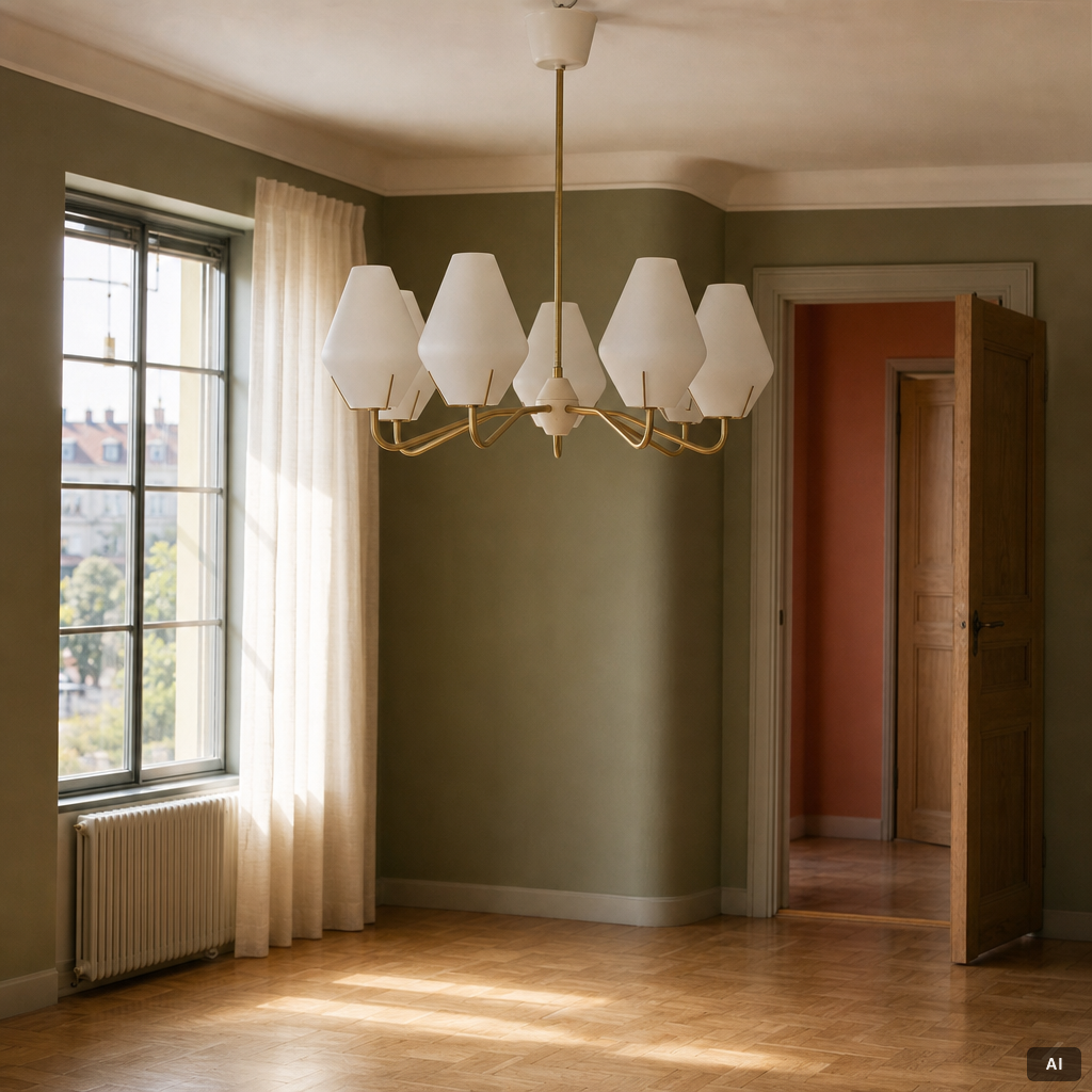 Ceiling lamp, 1950s-60s.