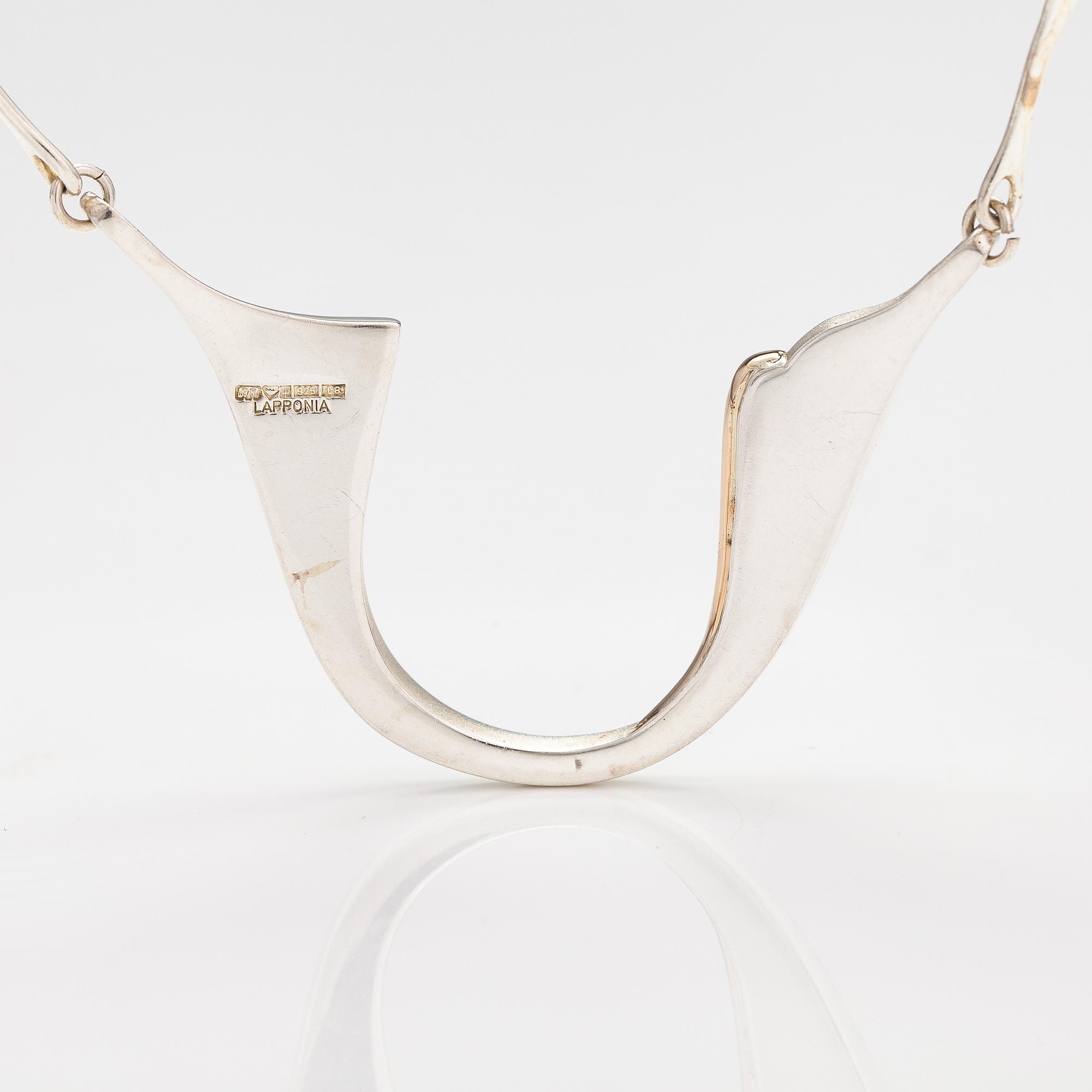 Poul Havgaard, "Continental", a sterling silver and gold necklace. Lapponia 1988.