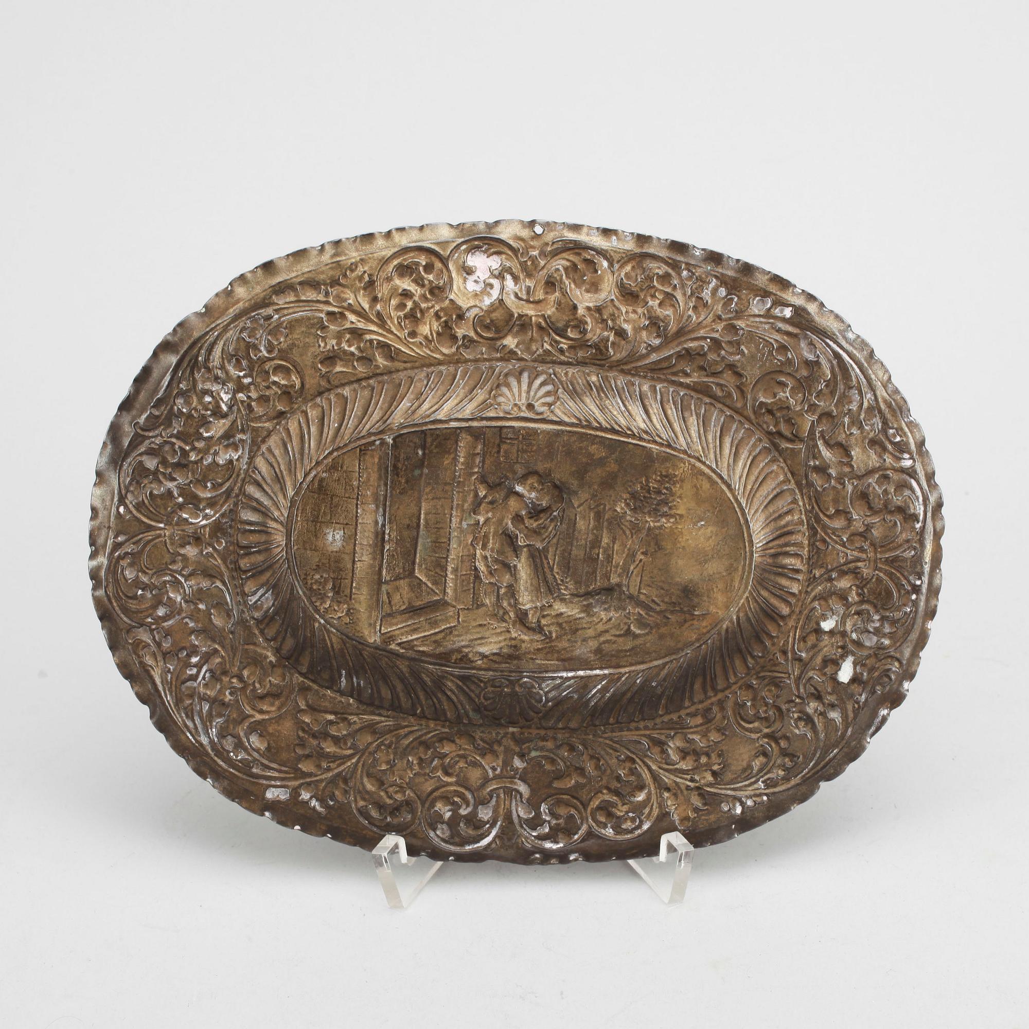 PRESENTERFAT, försilvrad mässing, barock, 1700-tal.