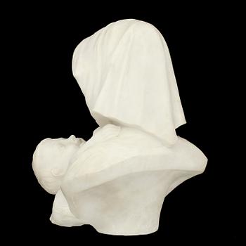 OKÄND KONSTNÄR, alabaster, otydl sign Guglielmo Croufeli di Figli? Omkring år 1900.