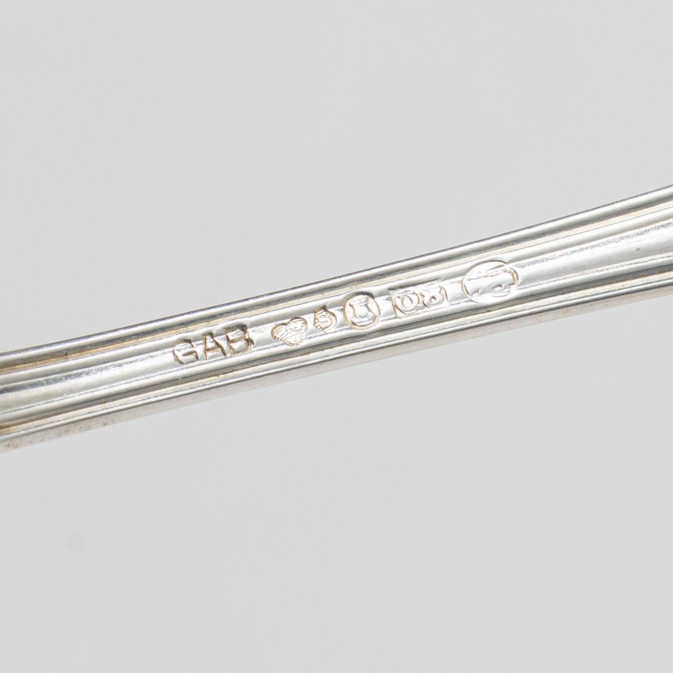 27 silver spoons, model old French, CG Hallberg and GAB, Stockholm, 1924-65.