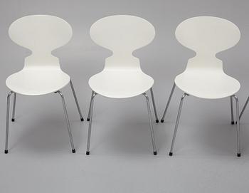 Arne Jacobsen, six 'Ant' chairs, Fritz Hansen, Danmark.