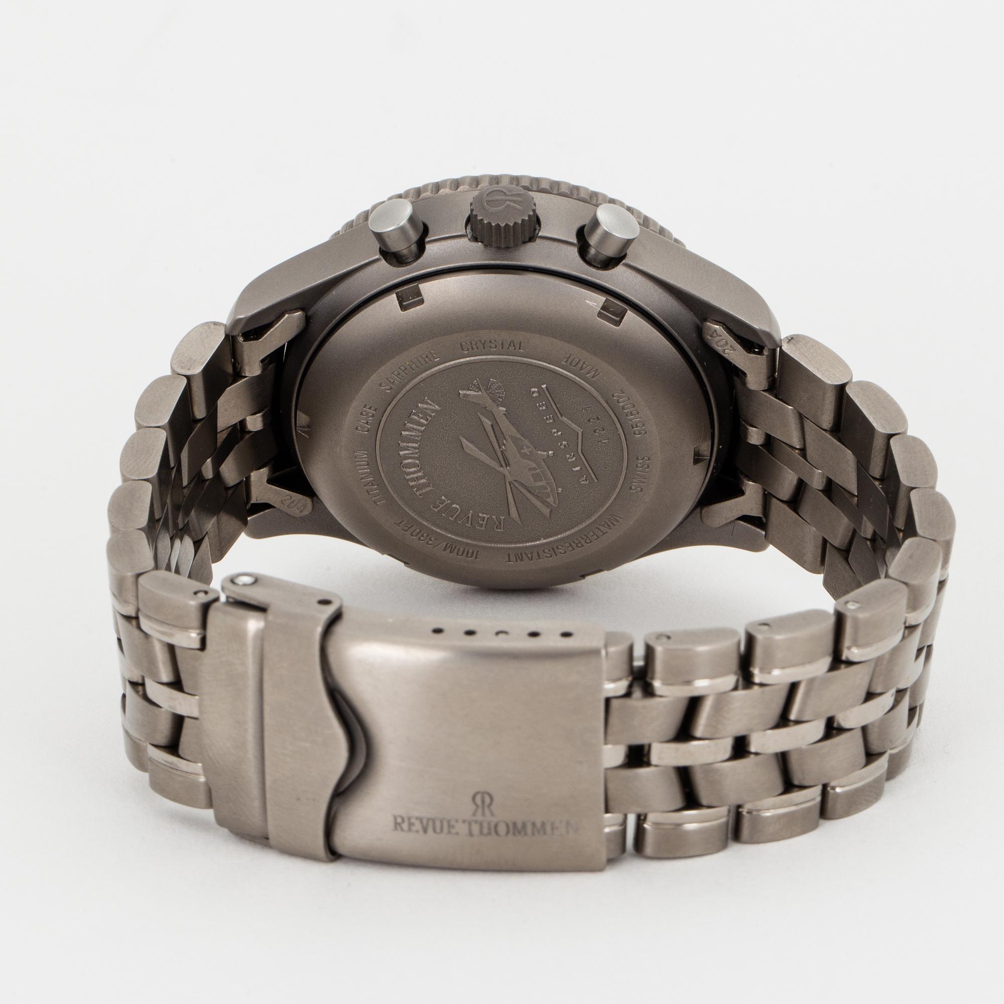 REVUE THOMMEN, airspeed, armbandsur, kronograf, 39 mm.