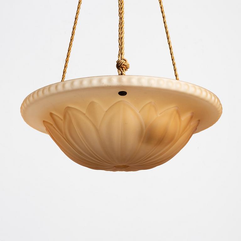 Harald Notini, taklampa, modell 10074, Arvid Böhlmarks Lampfabrik, Stockholm, 1930-tal.