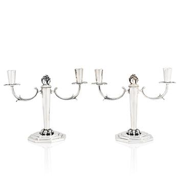 79. Helge Lindgren, a pair of silver candelabra for K. Anderson, Stockholm 1950.