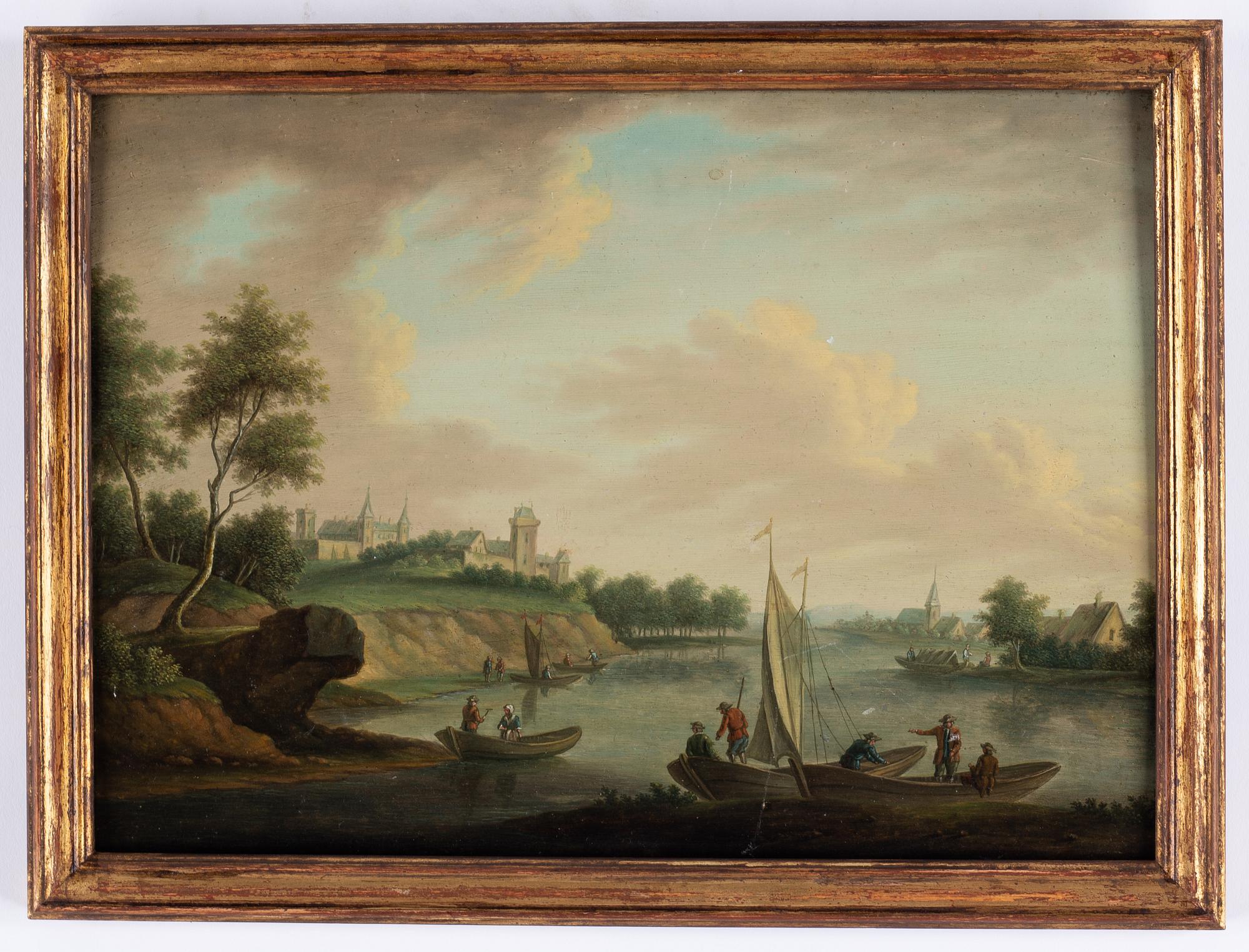 Johan Philip Korn, attributed to, a pair, oil on panel.