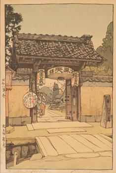 Hiroshi Yoshida, "A Little Temple Gate".