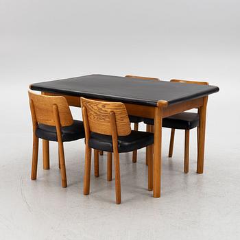 Viggo S. Jorgensen & Hans-Christian Hansen  dining table with 4 chairs, cabinetmaker Erhard Rasmussen, Denmark 1935.