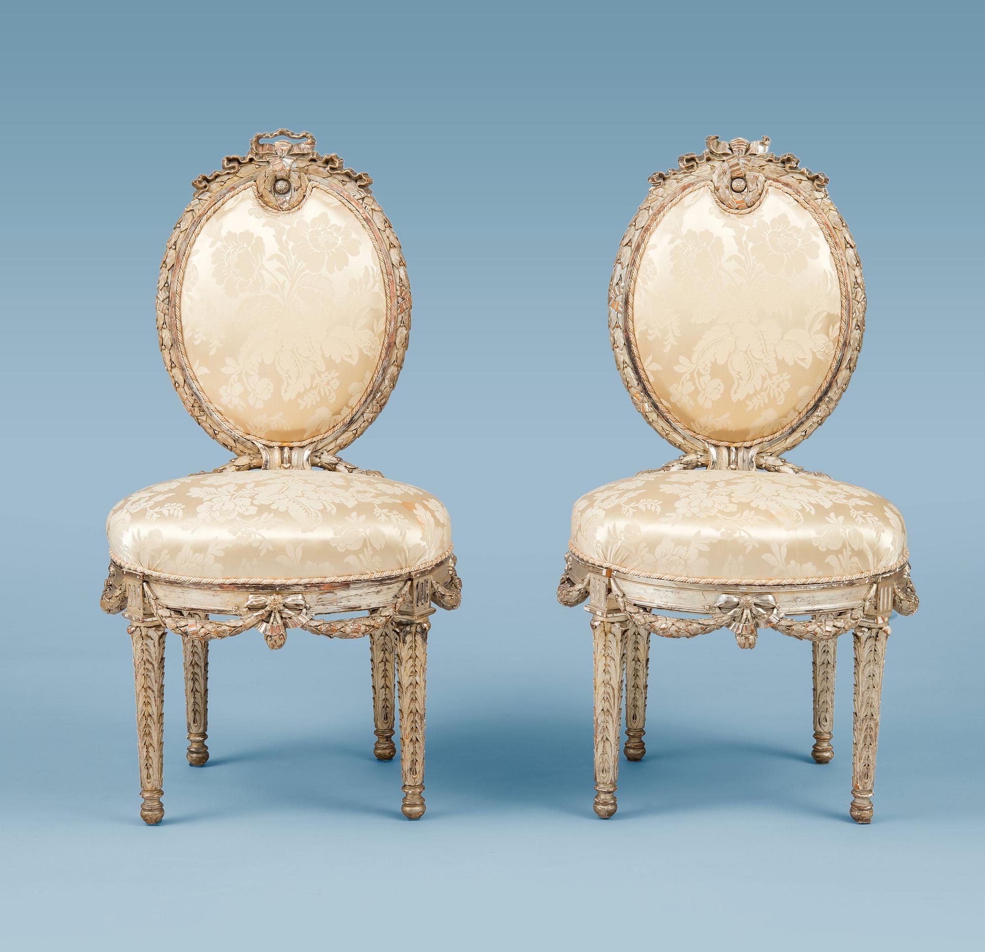A RUSSIAN IMPERIAL FURNITURE SET, 6 PIECES.