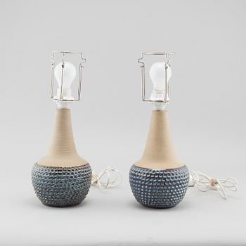 A pair of "3055" stoneware table lamps, by Søholm Stentøj, 1960/70s.