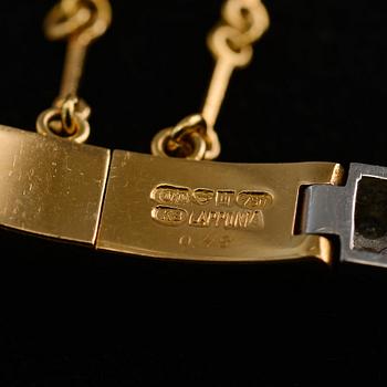 Björn Weckström, ARMBAND, guld 18K, briljantslipade diamanter 0,48 ct, "Silvia", Lapponia 1987. Vikt 30,7 g.