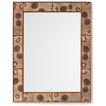 Josef Frank, a snakeskin framed mirror, Firma Svenskt Tenn, Sweden, executed in 1940.