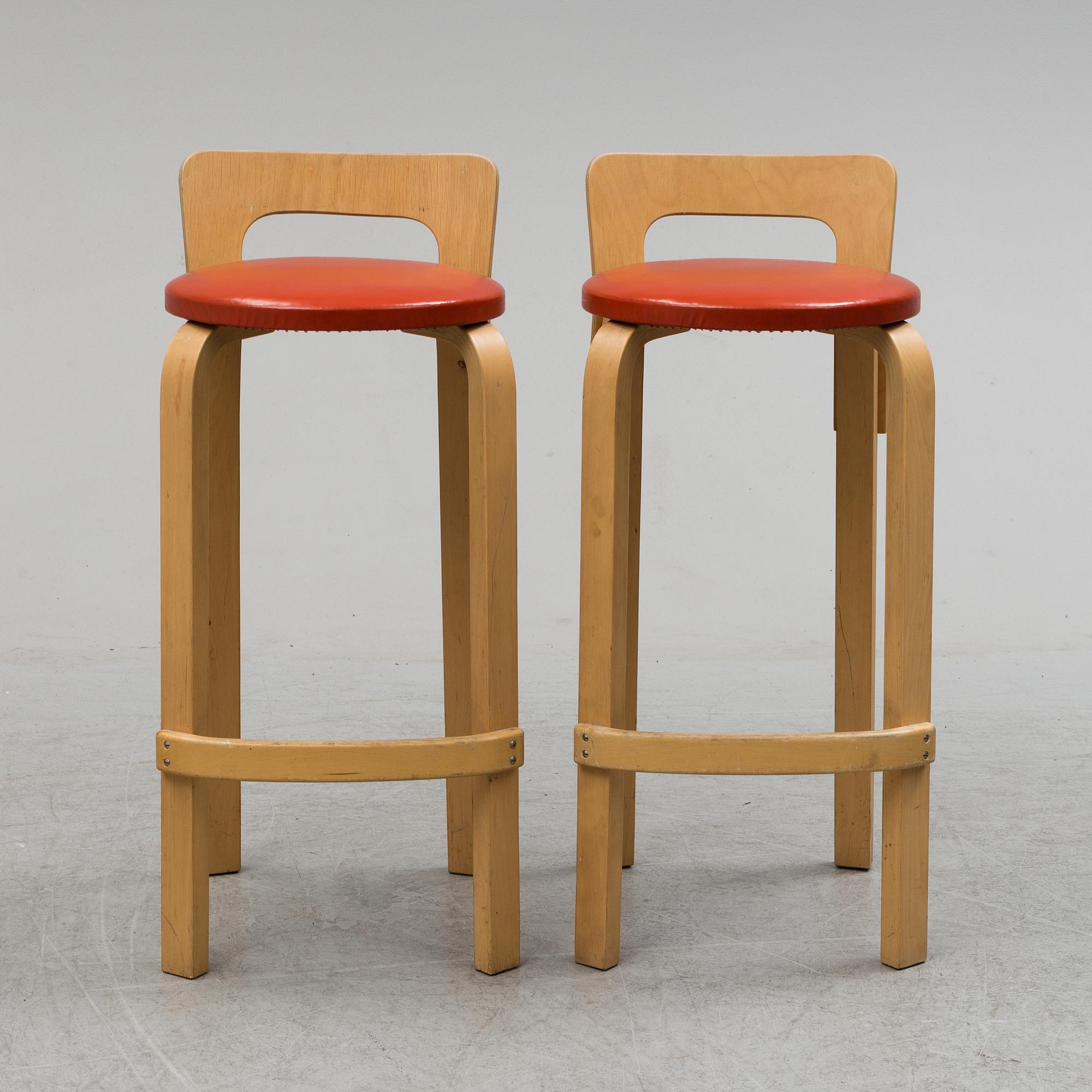 ALVAR AALTO, barstolar, ett par, Artek, Finland.