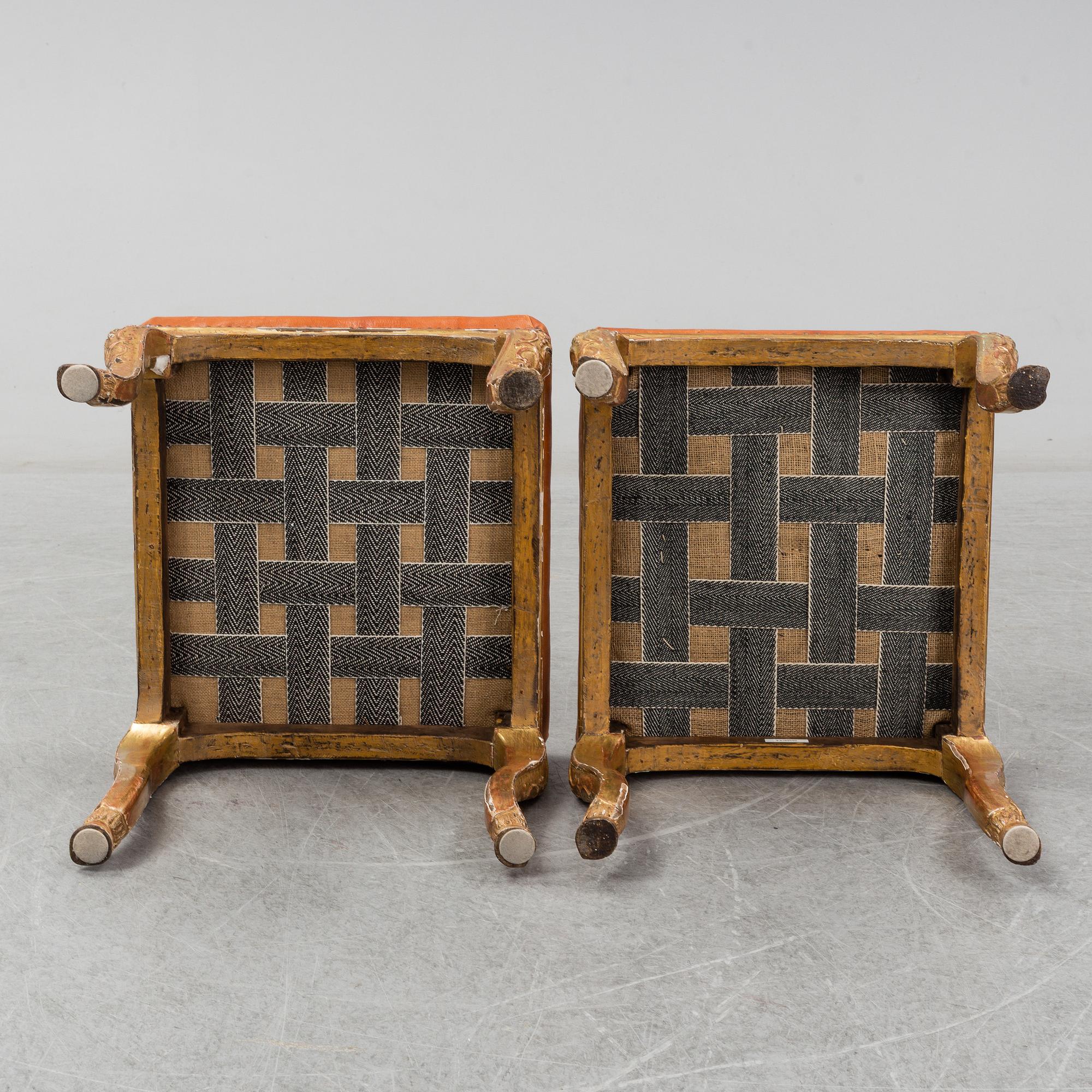 Taburetter, ett par, Louis XV, 1700-tal.