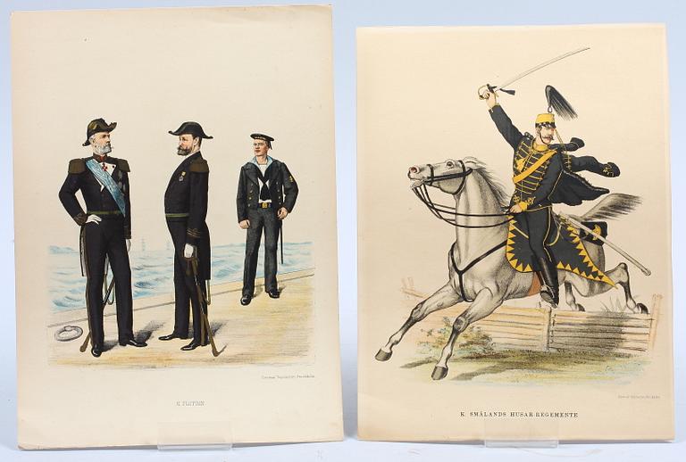 FÄRGLITOGRAFIER, 16 st. 1890-tal.