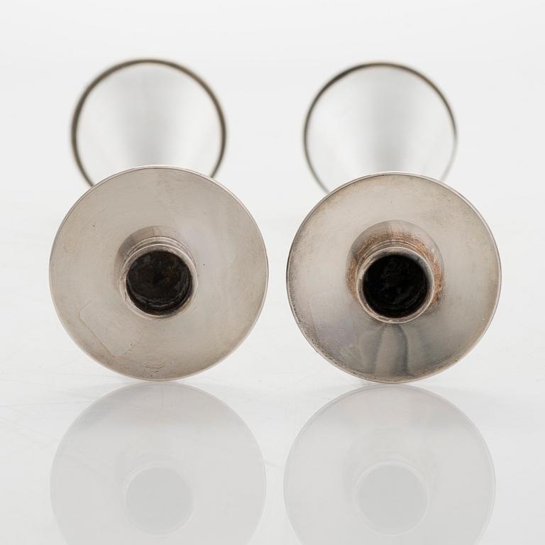 Tapio Wirkkala, Two silver candlesticks, TW 189, Kultakeskus, Hämeenlinna 1961 and 1964.