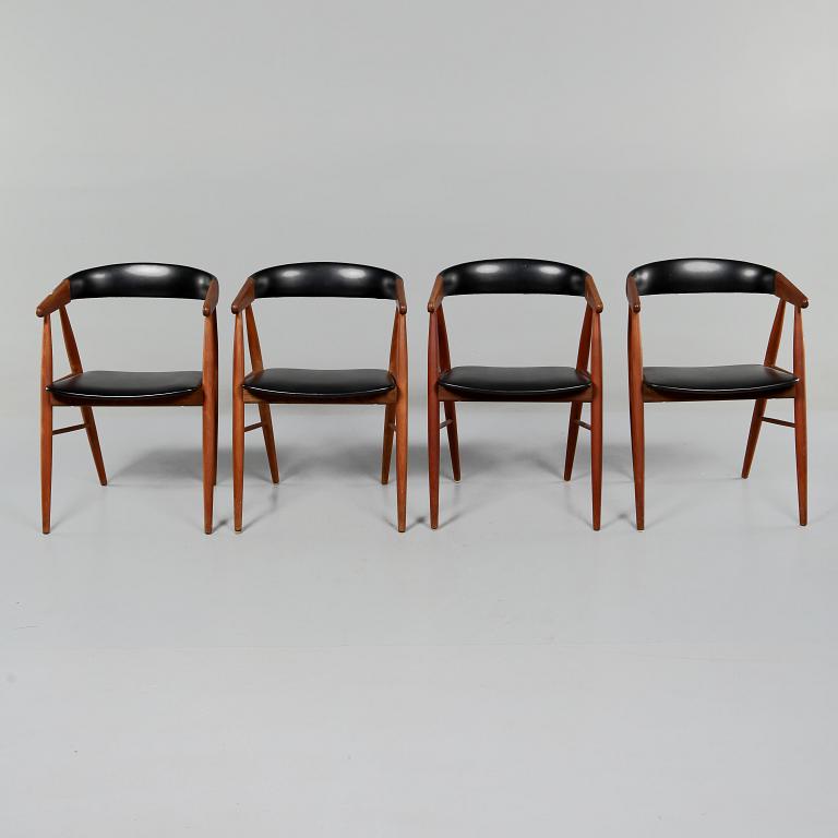 KARMSTOLAR, 4 st, troligen Bender Madsen och Ejner Larsen, Danmark, 1950-tal.