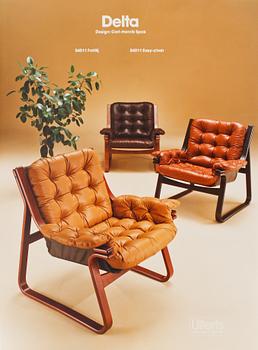 FÅTÖLJER, ett par, "Delta", Carl-Henrik Spak, Ulferts, Tibro, 1970-tal.