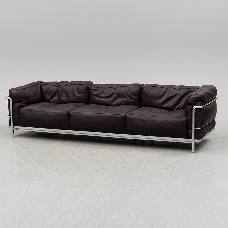 A 21th century sofa "LC3" by Pierre Jeanneret & Charlotte Perriand, Le Corbusier, Cassina, Italy.