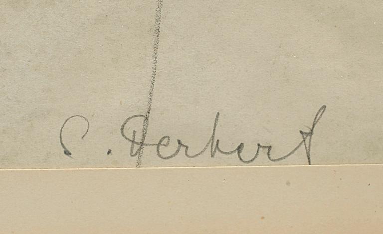 SIRI DERKERT, blyertsteckning, sign och á tergo dat 1959.