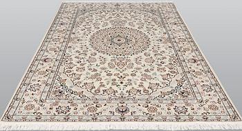 A part silk, Nain carpet, so called 9 LAA, ca 243 x 168 cm.