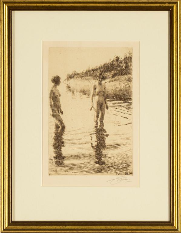 ANDERS ZORN, etching, 1913, signed in pencil.