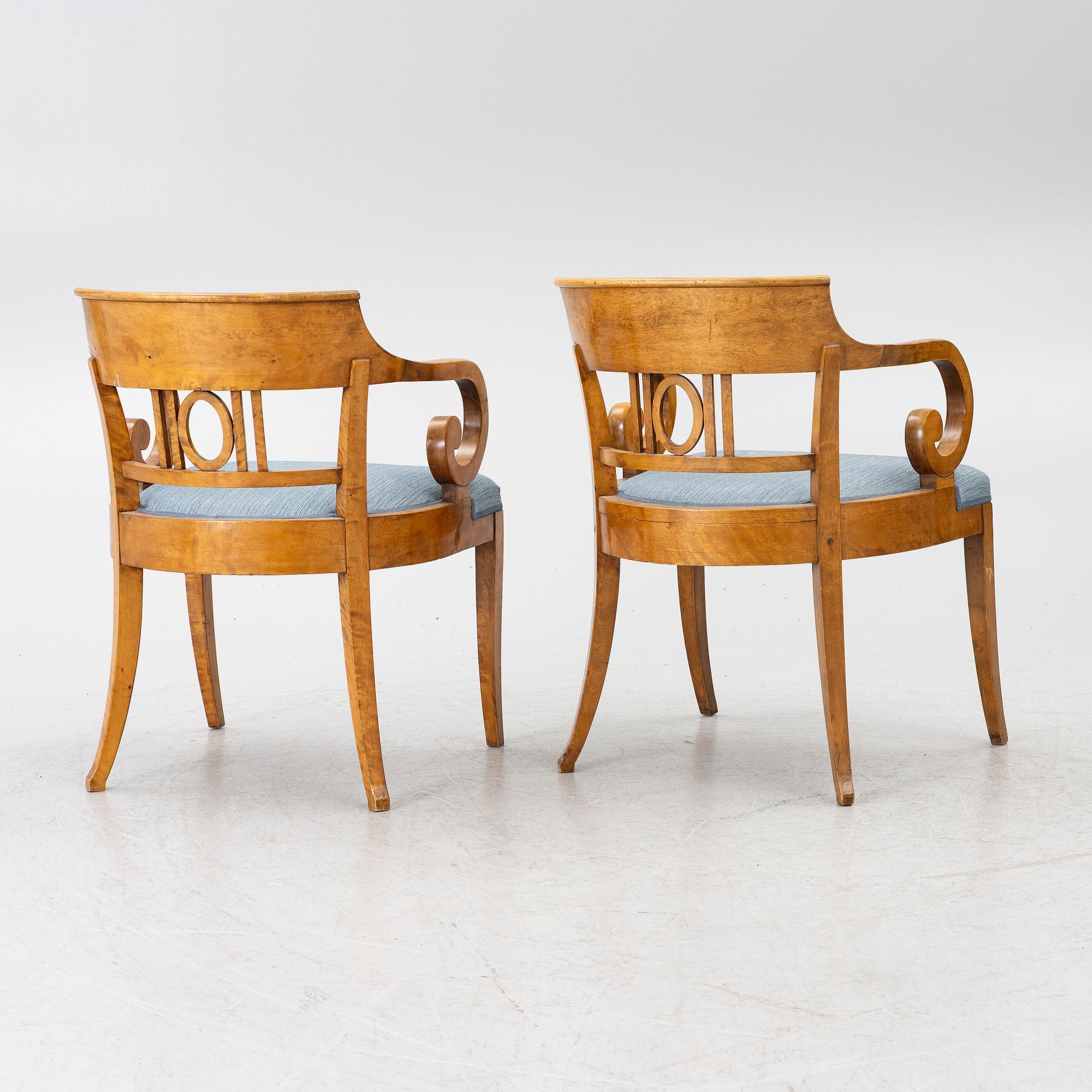 Pair of armchairs, Late Empire, mid-19th century.