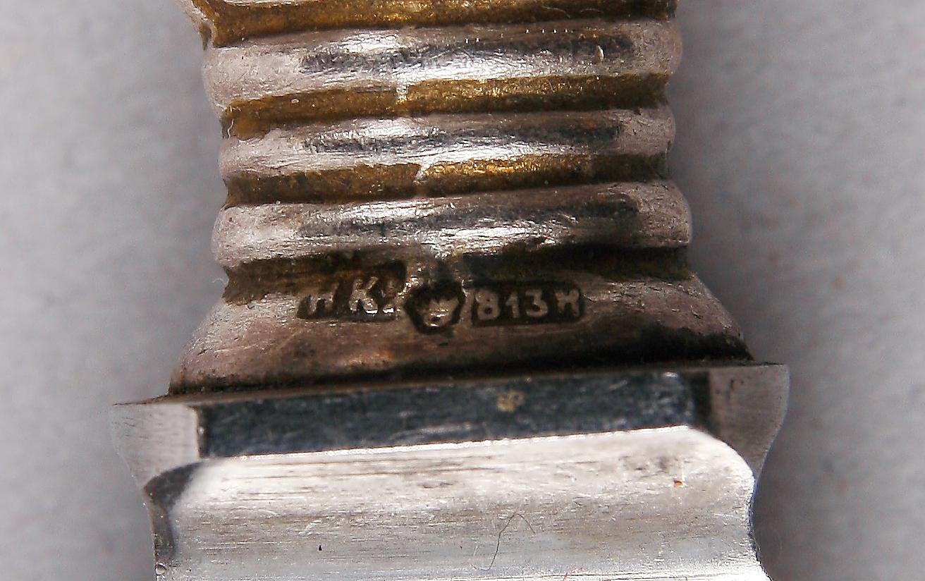 MATKNIVAR, 12 st, delvis silver, Finland 1936.